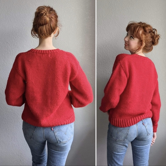 Vintage 1980s Scottie Dog Hand Knit Sweater By Evian II Size S/M/L - Picture 2 of 3